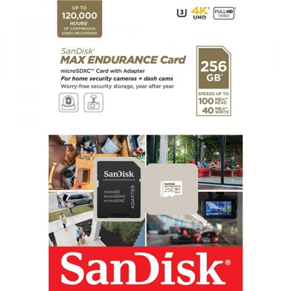 Фото - Карта памяти SanDisk Max Endurance microSDXC 256GB + SD Adapter (SDSQQVR-256G-GN6IA)