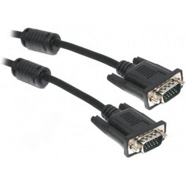 Фото - Кабель VGA Maxxter VGA HD15M - VGA HD15M 3+4C, с 2-мя фер, 3m Black (V-VGA-10)
