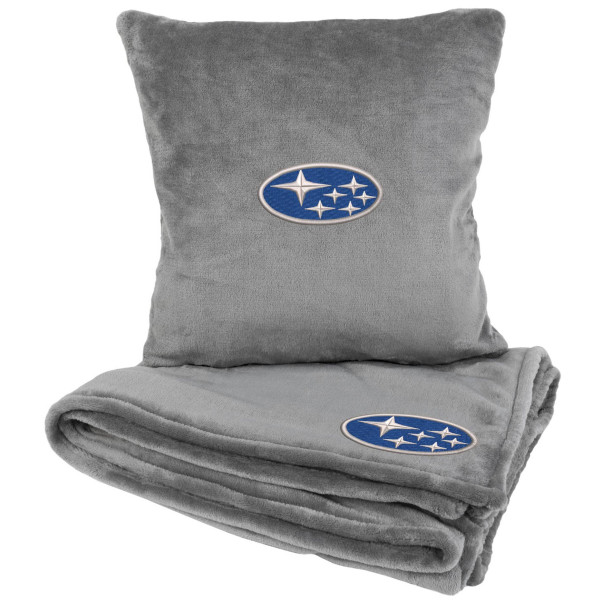 Фото - Набор плед + подушка в авто EVAtech из махры M для Subaru серые MBLMPSMGV029 Фото - Набор плед + подушка в авто EVAtech из махры M для Subaru серые MBLMPSMGV029