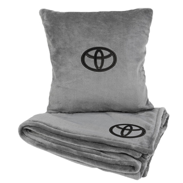 Фото - Набор плед + подушка в авто EVAtech  M для Toyota серые MBLMPSMGV119