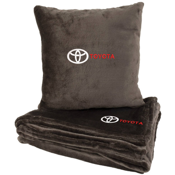 Фото - Набор плед + подушка в авто EVAtech M для Toyota коричневые MBLMPSMZV031 Фото - Набор плед + подушка в авто EVAtech M для Toyota коричневые MBLMPSMZV031