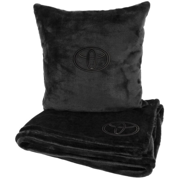 Фото - Набор плед + подушка в авто EVAtech из махры S для Toyota Черные (MBLMPSSBV119)