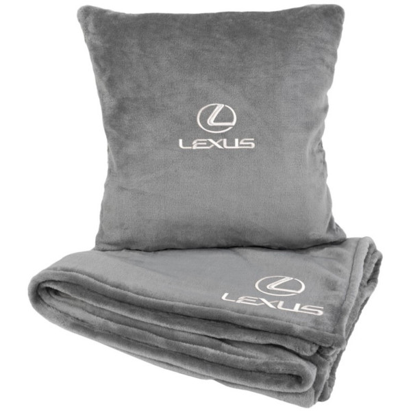 Фото - Набор плед + подушка в авто EVAtech из махры S для Lexus Серые (MBLMPSSGV035)