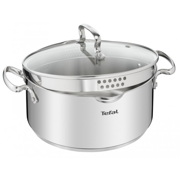 Фото - Набор посуды Tefal G718SA74 Duetto+ 10 пр. со сковородой (кастр. 6,1/5,0/2,9/1,5 л., ковш 1,5 л б/кр, сковорода 26 см)