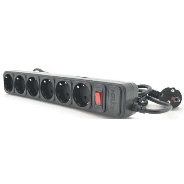 Фото - Сетевой фильтр Merlion 6 розеток 3m Black (B630)