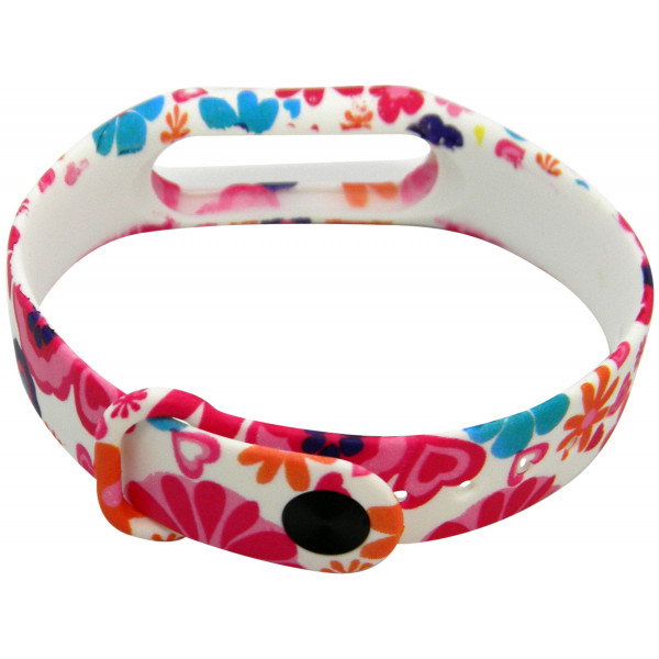 Фото - Ремешок для фитнес-браслета Molife MiBand2 Silicone Casual 16 White/Pink Flowers