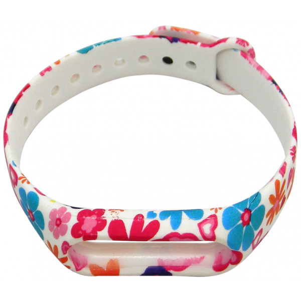 Фото - Ремешок для фитнес-браслета Molife MiBand2 Silicone Casual 16 White/Pink Flowers
