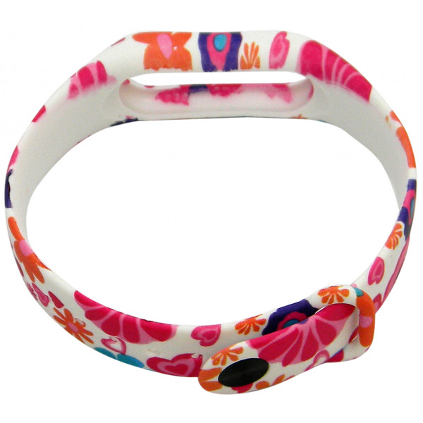 Фото - Ремешок для фитнес-браслета Molife MiBand2 Silicone Casual 16 White/Pink Flowers