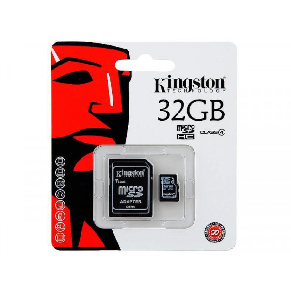Фото - Карта памяти Kingston microSDHC 32GB Class 4+SD adapter (SDC4/32GB)