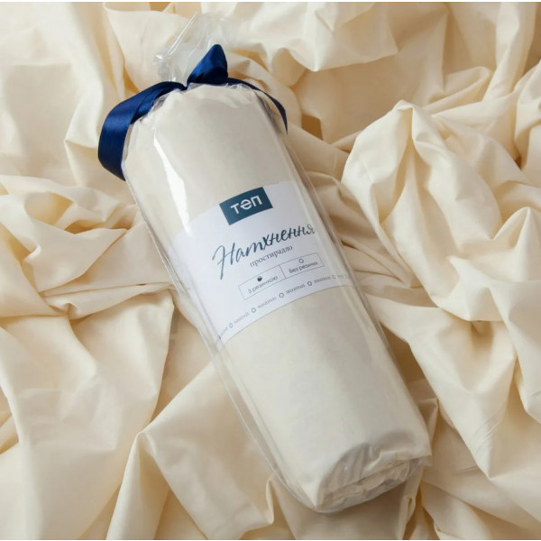 Фото - Простынь двуспальная ТЕП ВДОХНОВЕНИЕ с резинкой 180х200 см Milky (2-04018_29353)