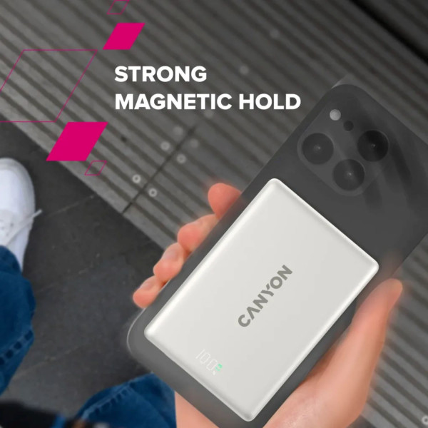 Фото - Батарея мобильная Canyon 511 magnetic 10000mAh Aluminium Interstellar Black (CNS-CPB511B)