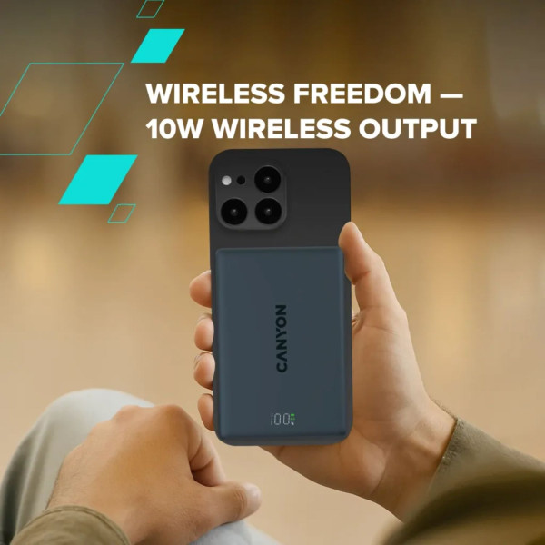 Фото - Батарея мобильная Canyon 511 magnetic 10000mAh Aluminium Interstellar Black (CNS-CPB511B)