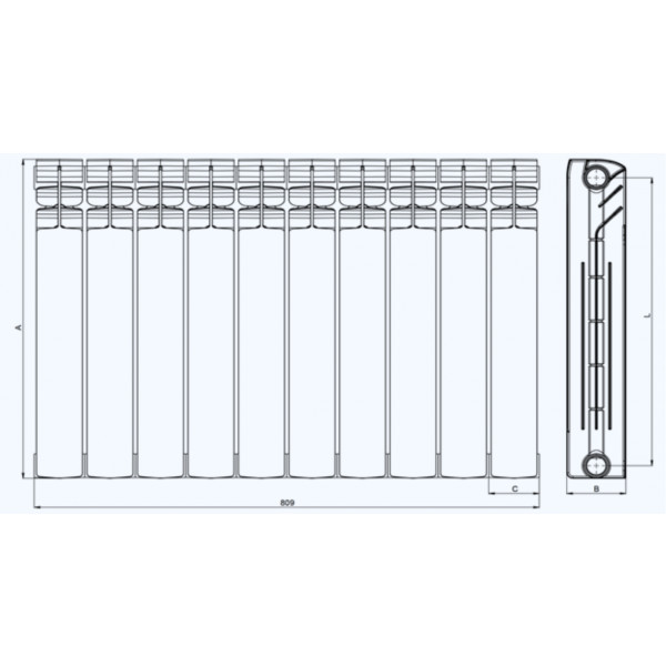 Фото - Радиатор отопления MIRADO 500х96 (graphite) 5 секций
