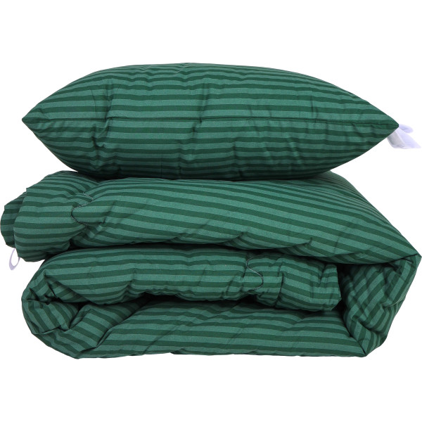 Фото - Одеяло детское демисезонное MirSon Шелковая №140 Сolor Fun Line 17-0612 Stripe Emerald Silk 110х140 см +нав 2 шт. (2200010857450)