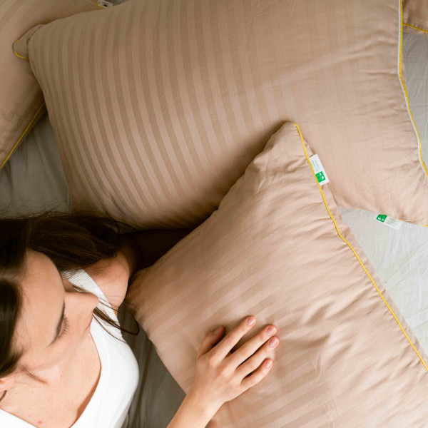 Фото - Подушка стандартная MirSon хлопковая 1452 Carmela Hand Made Высокая 60х60 см (2200001538320)