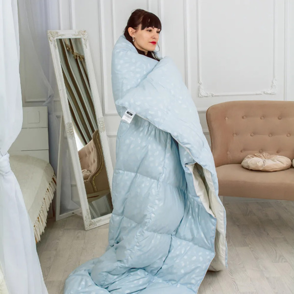 Фото - Одеяло детское демисезонное MirSon №1837 Bio-Blue 90% пух 110x140 (2200003013306)