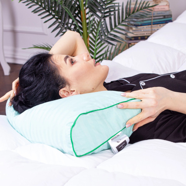 Фото - Подушка ортопедическая MirSon №4189 Satin Stripe 30-0013 Azure KIDDY (2200006424031)