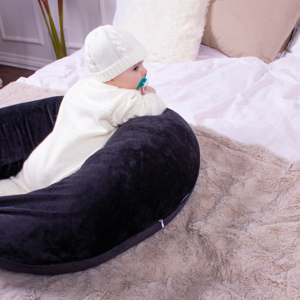 Фото - Подушка для кормления MirSon №8305 Velvet Line 28-0007 Black Велюр 30х170х20 см (2200006200307)