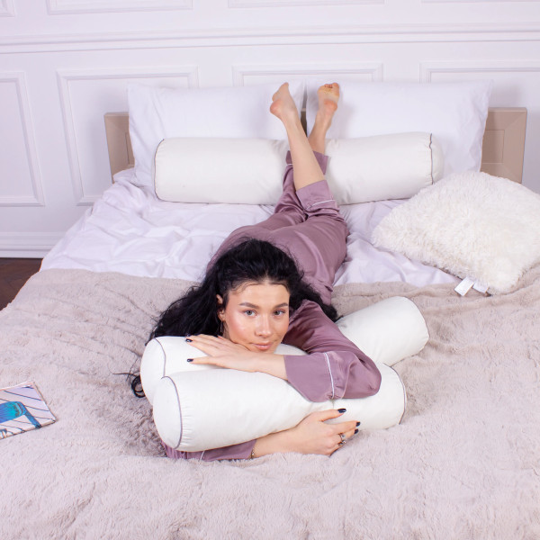 Фото - Подушка валик MirSon №8343 Eco Line Creamy BamBoo 70х20 см (2200006250463)