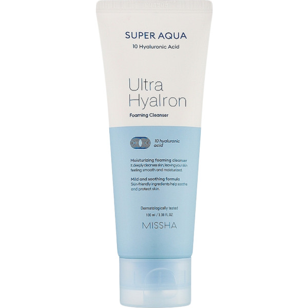 Фото - Пенка для умывания Missha Super Aqua Ultra Hyalron увлажняющая 100 мл (8809643534932)