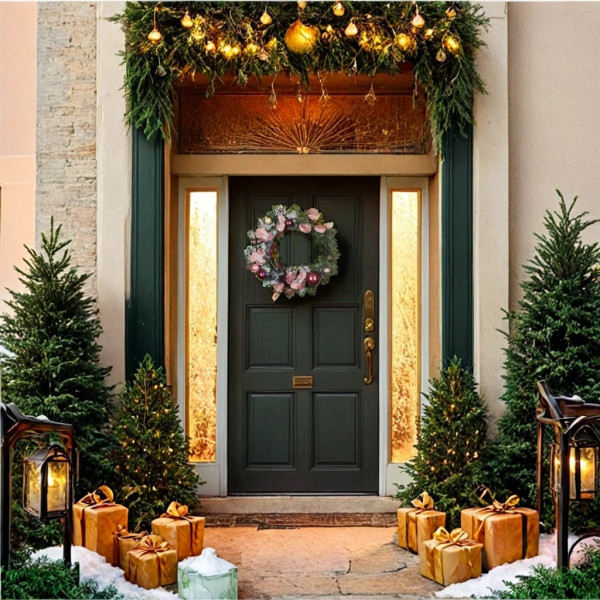 Фото - Венок искуственный YES! Fun Камелия 35 см украшений (904444)