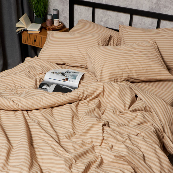 Фото - Комплект постельного белья Moon&Star Бязь Gold Люкс Sand Lines 175х210 см 70х70 2 шт. (MS-890000473)