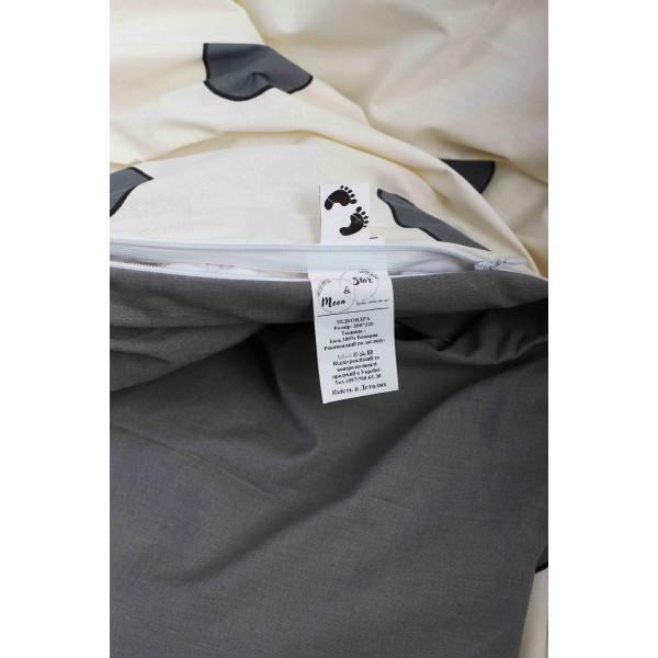 Фото - Комплект постельного белья Moon&Star 143х210х2 нав. 4х70х70 Riccarda Gray Ranforce Elite (MS-820000169)