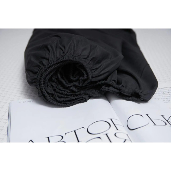 Фото - Простынь односпальная Moon&Star на резинке Black Бязь Gold Люкс 120х190х25 см (MS-850000027)