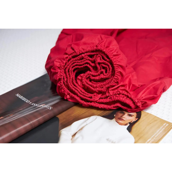 Фото - Простынь односпальная Moon&Star на резинке Cherry Red Бязь Gold Люкс 120х200х25 см (MS-850000108)