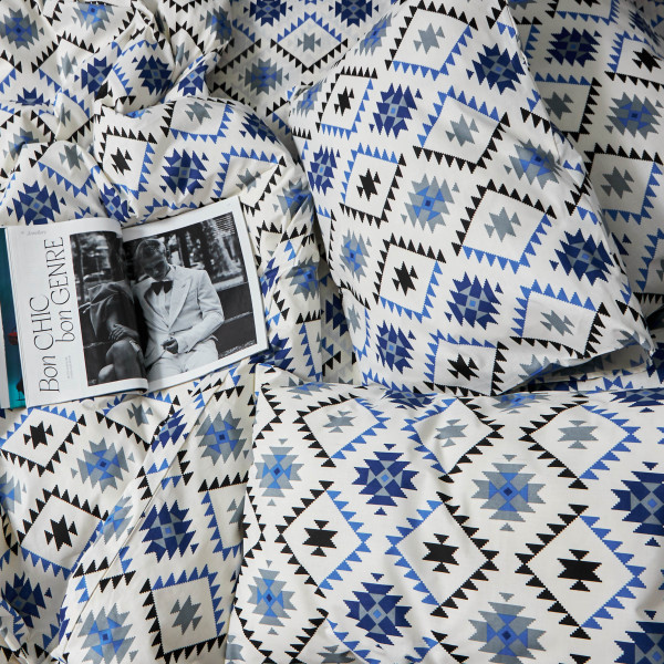 Фото - Комплект постельного белья Moon&Star Бязь Gold Люкс Blue Mosaic 160х220 +нав. 70х70 см 2 шт. (MS-890000050)