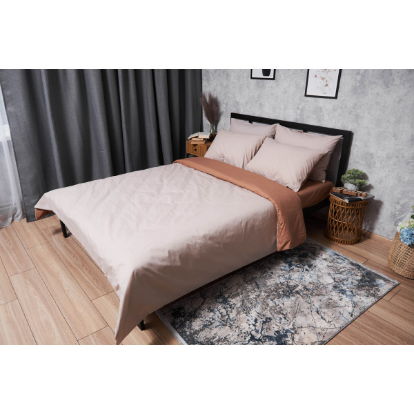 Фото - Комплект постельного белья Moon&Star Бязь Gold Люкс Brown Blanc 143х210х2 нав. 4х70х70 (MS-820004579)