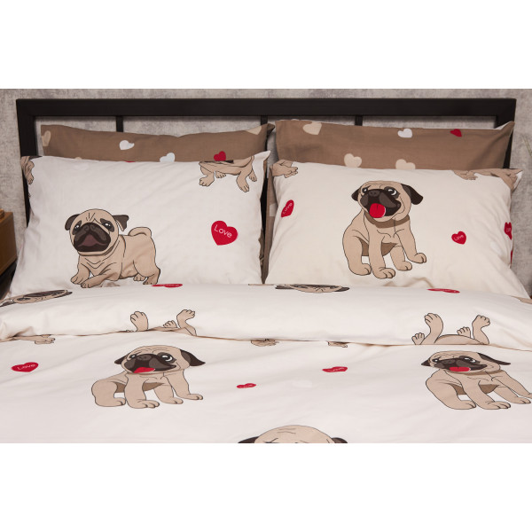 Фото - Комплект постельного белья Moon&Star Бязь Gold Люкс Bulldog Love King Size 220x240 (MS-820005709)