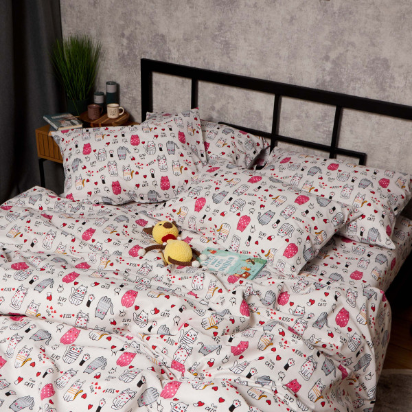 Фото - Комплект постельного белья Moon&Star Бязь Gold Люкс Cute Cats 160х220 нав. 2х40х60 (MS-820009085)