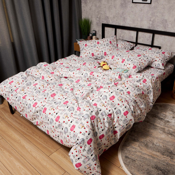 Фото - Комплект постельного белья Moon&Star Бязь Gold Люкс Cute Cats 160х220х2 нав. 4х50х70 (MS-820009098)