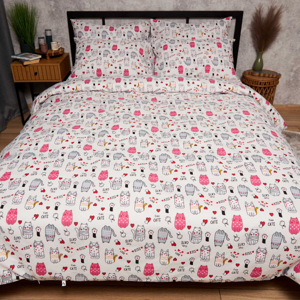 Фото - Комплект постельного белья Moon&Star Бязь Gold Люкс Cute Cats 143х210х2 нав. 4х50х70 (MS-820009093)