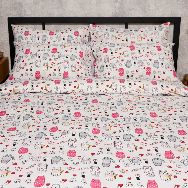 Фото - Комплект постельного белья Moon&Star Бязь Gold Люкс Cute Cats 143х210х2 нав. 4х50х70 (MS-820009093)