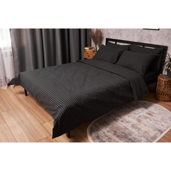 Фото - Пододеяльник двуспальный евро Moon&Star Бязь Gold Люкс Gray Stripe King Size 220x240 см (MS-870000029)