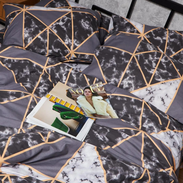 Фото - Комплект постельного белья Moon&Star Бязь Gold Люкс Marble Gold 143х210 нав. 4х50х70 (MS-820006458)