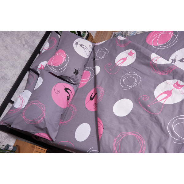 Фото - Комплект постельного белья Moon&Star Бязь Gold Люкс Mauve Cats 160х220х2 нав. 4х50х70 (MS-820002646)