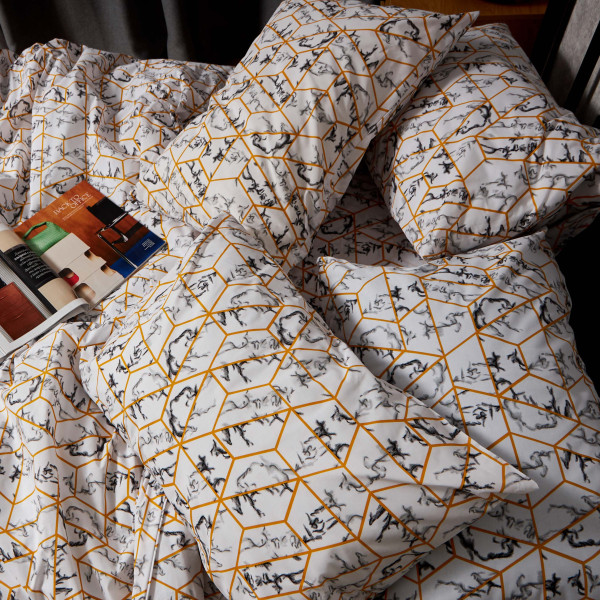 Фото - Комплект постельного белья Moon&Star Бязь Gold Люкс Modern Marble 160х220х2 нав. 2х40х60 (MS-820009480)