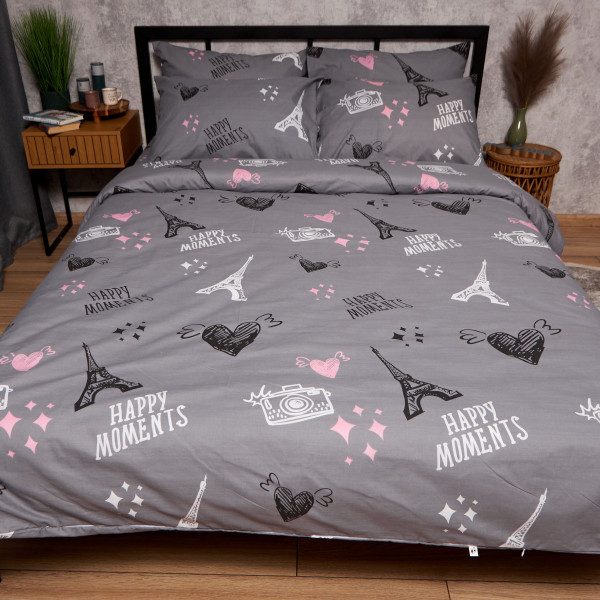 Фото - Комплект постельного белья Moon&Star Бязь Gold Люкс Paris Moments 160х220х2 нав. 2х50х70 (MS-820009586)