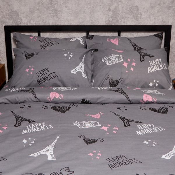 Фото - Комплект постельного белья Moon&Star Бязь Gold Люкс Paris Moments 160х220х2 нав. 2х50х70 (MS-820009586)