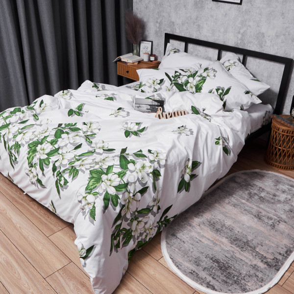 Фото - Комплект постельного белья Moon&Star Бязь Gold Люкс «Wisteria White» Семейные 160х220х2 наволочки 2х50х70 (MS-820007486)