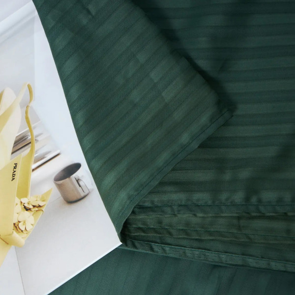 Фото - Простынь двуспальная Moon&Star Mystic Green Satin Stripe Gold Люкс 150х220 см (MS-860000246)