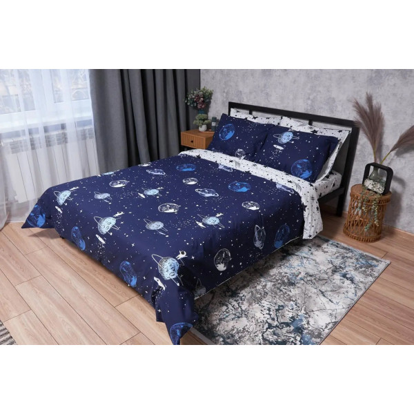 Фото - Комплект постельного белья Moon&Star Ranforce Elite «Cosmos» 175х210 нав. 2х70х70 (MS-820001710)
