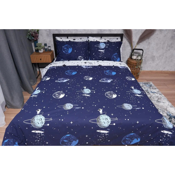 Фото - Комплект постельного белья Moon&Star Ranforce Elite «Cosmos» 175х210 нав. 2х70х70 (MS-820001710)