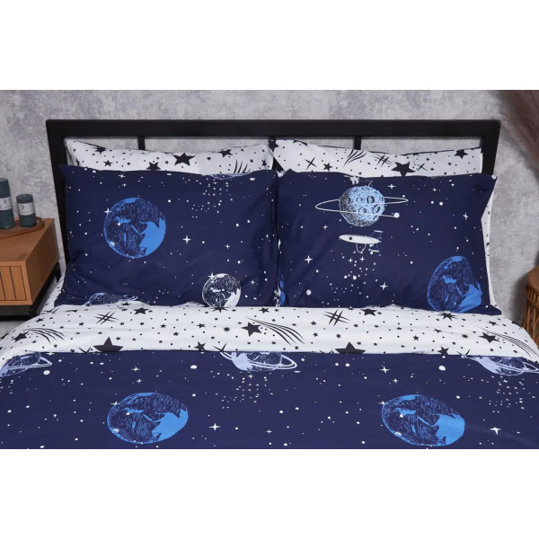 Фото - Комплект постельного белья Moon&Star Ranforce Elite «Cosmos» 175х210 нав. 2х70х70 (MS-820001710)