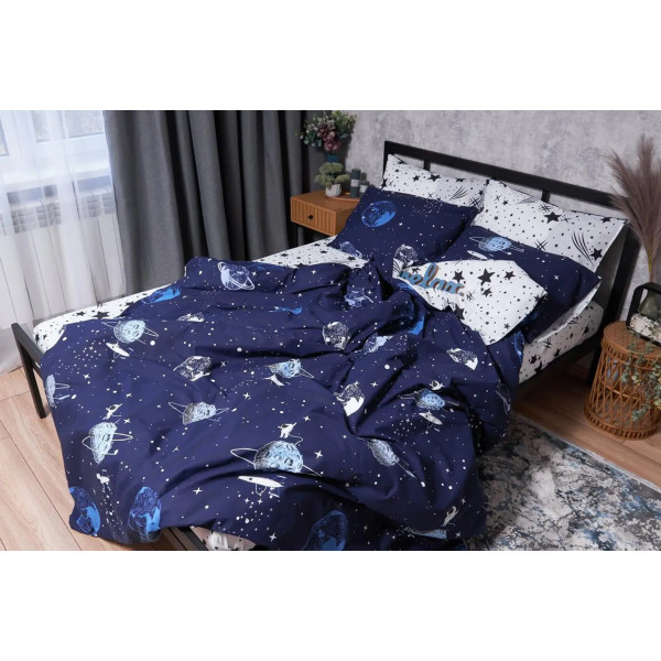Фото - Комплект постельного белья Moon&Star Ranforce Elite «Cosmos» 175х210 нав. 2х70х70 (MS-820001710)