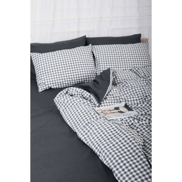 Фото - Пододеяльник полуторный Moon&Star Ranforce Elite Gray Square 143x210 см (MS-870000415)