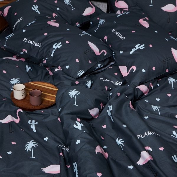 Фото - Комплект постельного белья Moon&Star Satin Elit «Flamingo» King Size 220x240 см нав. 2х40х60 (MS-820008295)